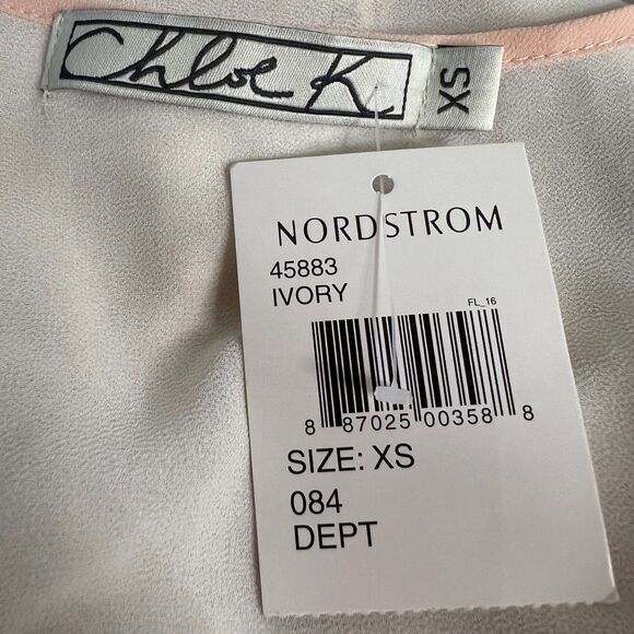 Nordstrom Chloe K Lace Sheer Tank Top Womens XS Ivory Blush Pink Camisole Shell - Picture 4 of 7